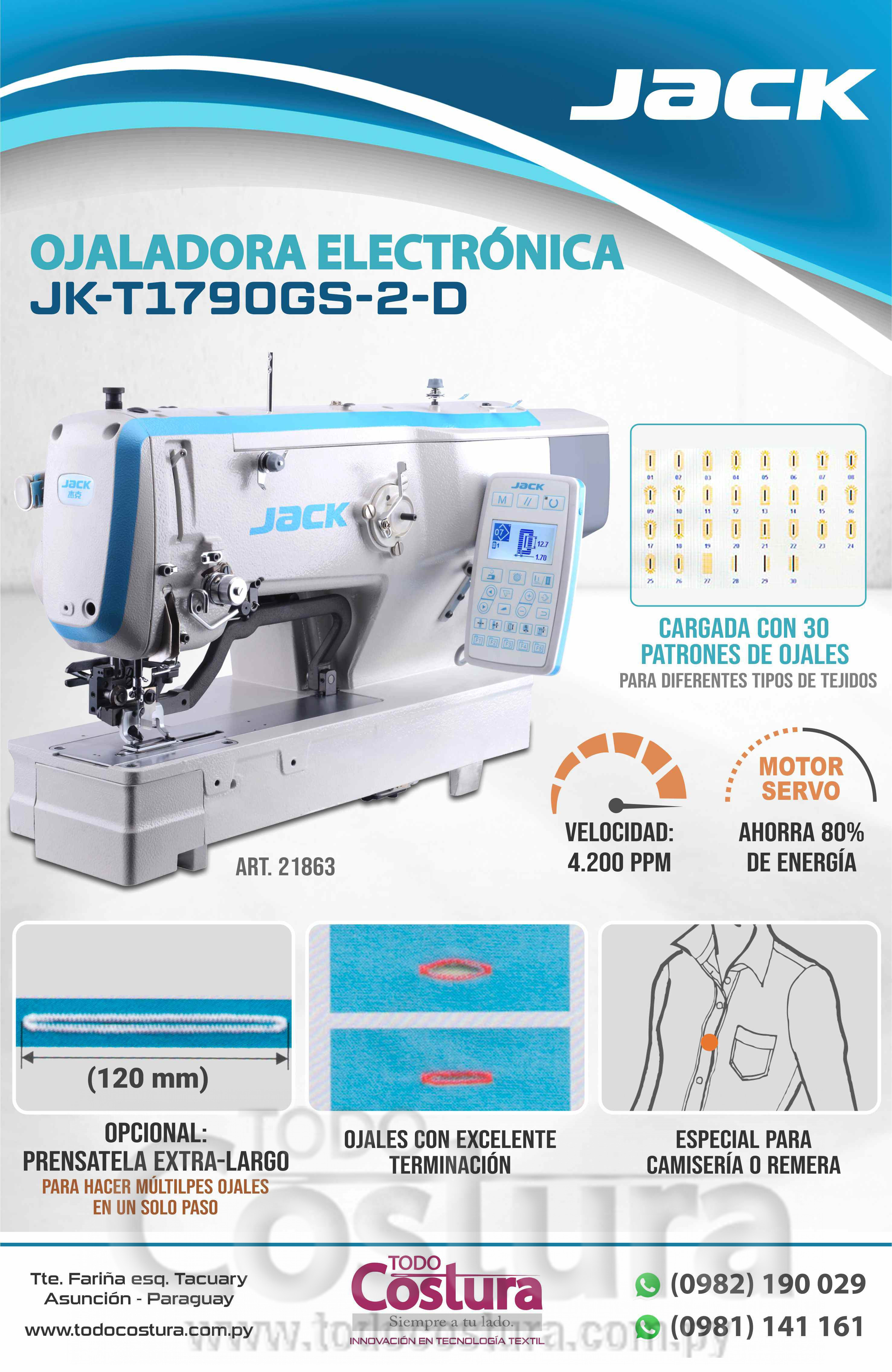 OJALADORA ELECTRONICA JACK JK-T1790GS-2-D